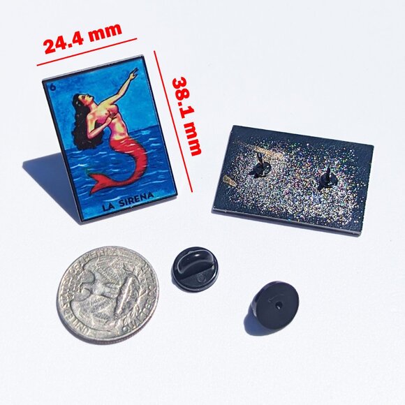 La Sirena Pin Loteria Pin For Caps Clothing Enamel Badge Mexican Game Pin - Picture 3 of 5